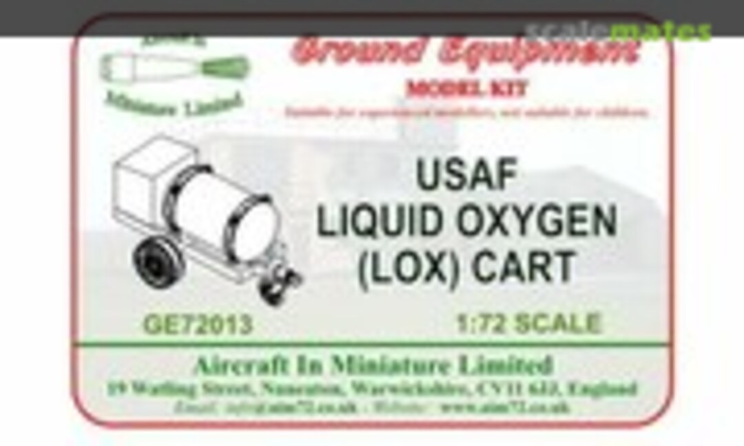1:72 USAF Liquid Oxygen (LOX) Cart (Aircraft In Miniature Ltd GE72013)