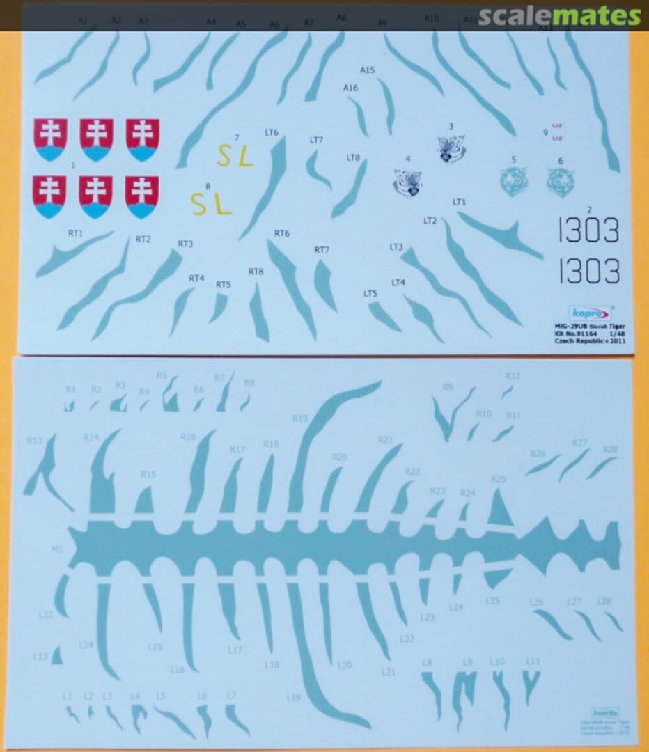 Contents MiG-29UB Fulcrum 1303, Slovak A.F. Tiger 91164 Kopro Contents MiG-29UB Fulcrum 1303, Slovak A.F. Tiger 91164 Kopro