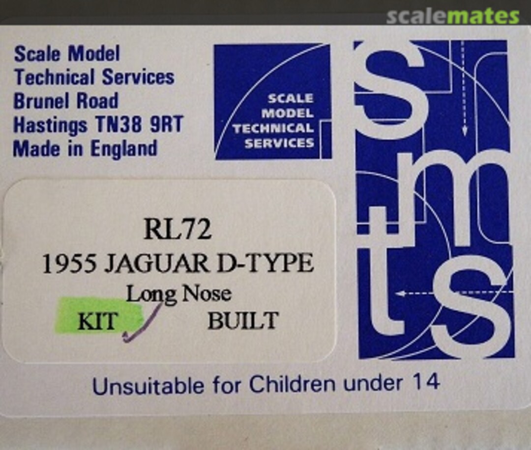 Boxart Jaguar D-Type #XKD 505 - RL72A Scale Model Technical Service Boxart Jaguar D-Type #XKD 505 - RL72A Scale Model Technical Service