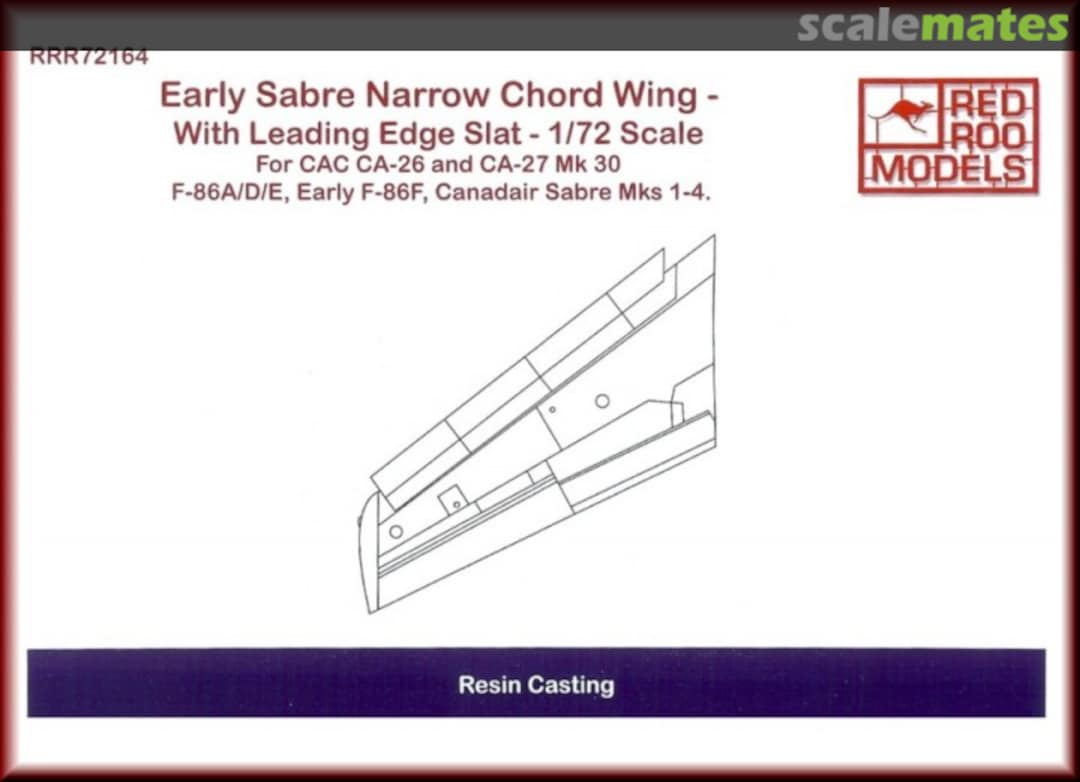 Boxart Early Sabre Narrow Chord Wing RRR72164 Red Roo Models Boxart Early Sabre Narrow Chord Wing RRR72164 Red Roo Models