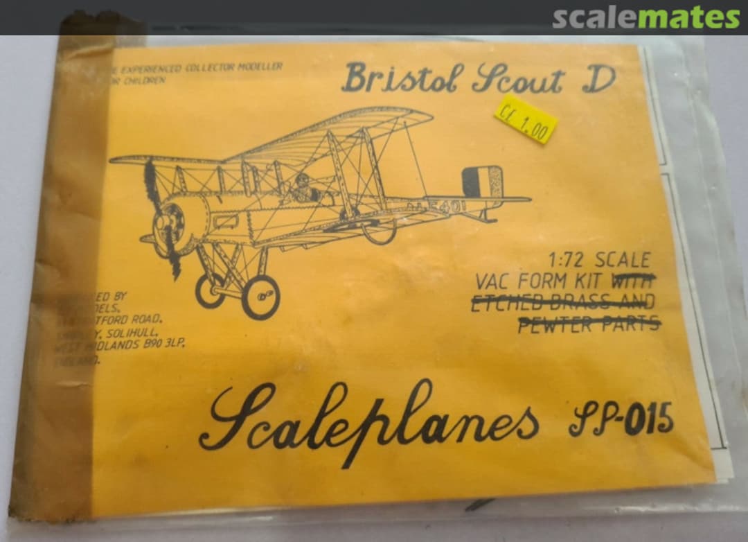 Boxart Bristol Scout D SP-015 ScalePlanes Boxart Bristol Scout D SP-015 ScalePlanes