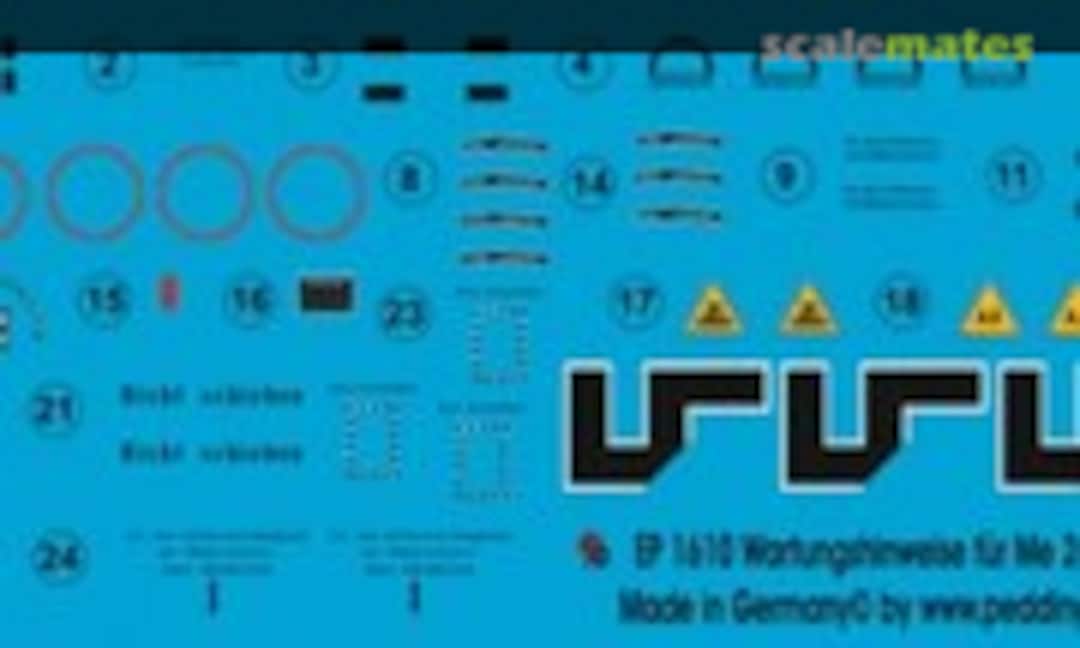 1:18 Stencils for Me 262 (Peddinghaus-Decals EP 1610) EP 1610