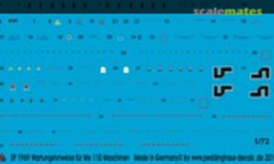 1:72 Wartungshinweise für Me 110 Maschinen (Peddinghaus-Decals EP 1969) EP 1969