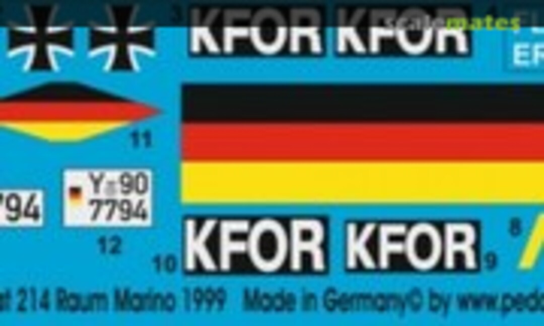 1:16 Leopard A4 Panzerbat. 214 Raum Marino 1999 (Peddinghaus-Decals EP 1738) EP 1738