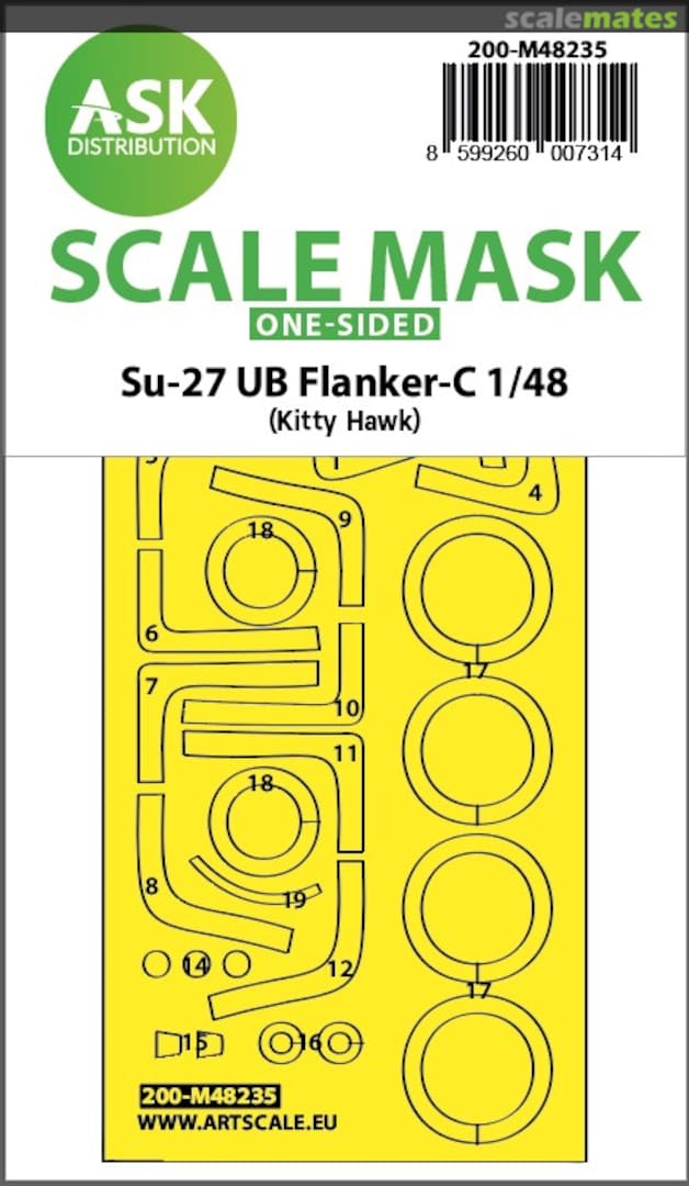 Boxart Su-27UB Flanker-C one-sided express fit mask 200-M48235 ASK Boxart Su-27UB Flanker-C one-sided express fit mask 200-M48235 ASK