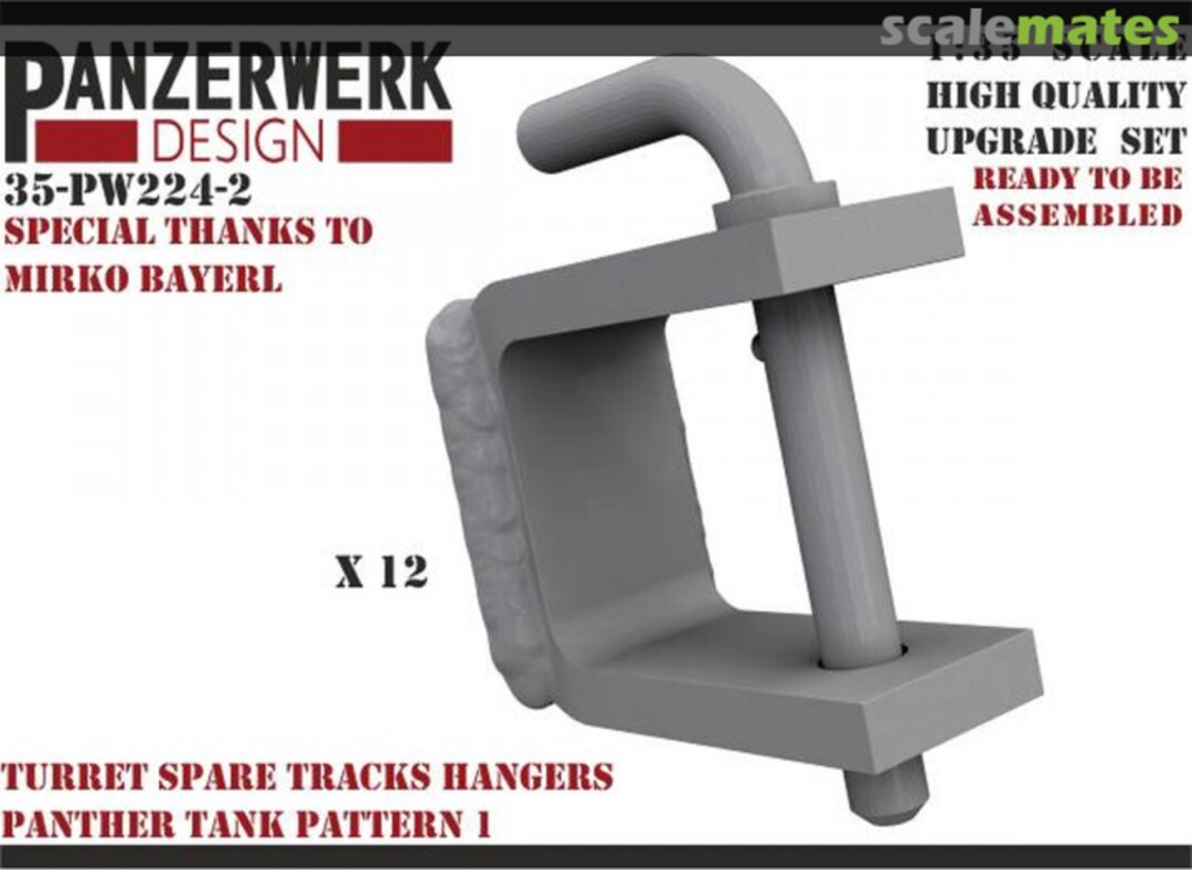 Boxart Panther spare track hanger turret pattern 1 35PW-224-2 Panzerwerk design Boxart Panther spare track hanger turret pattern 1 35PW-224-2 Panzerwerk design
