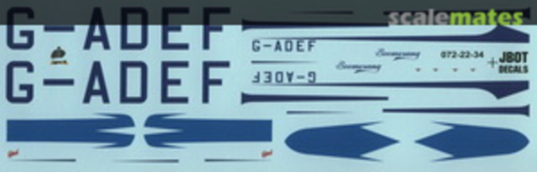 Boxart DH.88 Comet - The Boomerang 072-22-34 JBOT Decals Boxart DH.88 Comet - The Boomerang 072-22-34 JBOT Decals