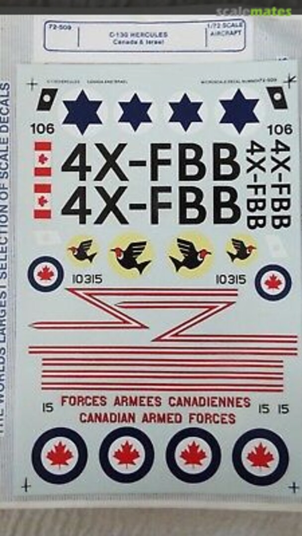 Boxart C-130 Hercules Canada & Israel 72-509 Microscale Boxart C-130 Hercules Canada & Israel 72-509 Microscale