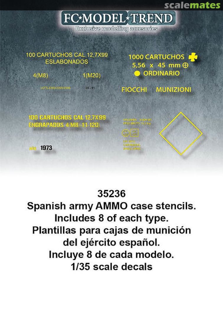 Boxart Spanish army ammo case stencils 35236 FC Model Trend Boxart Spanish army ammo case stencils 35236 FC Model Trend
