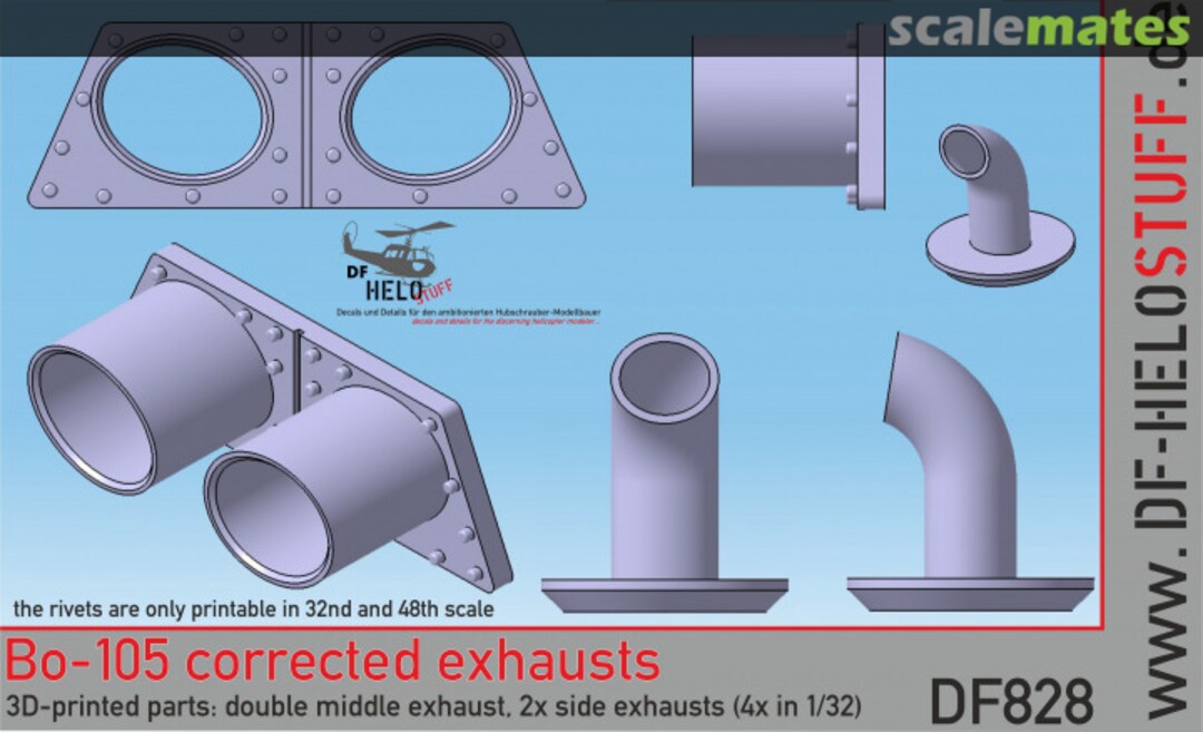 Boxart Corrected Exhausts for Bo-105 DF82832 DF HeloStuff Boxart Corrected Exhausts for Bo-105 DF82832 DF HeloStuff