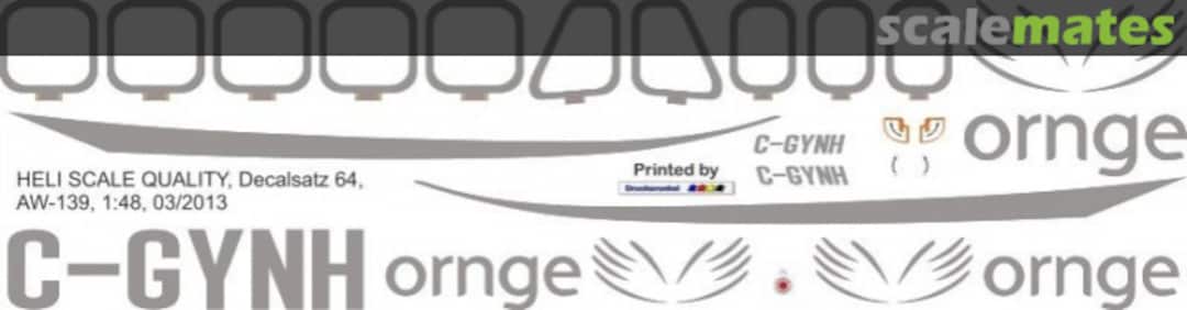 Boxart AW 139 - Ornge - C-GYNH Decal 64 Heli Scale Quality Boxart AW 139 - Ornge - C-GYNH Decal 64 Heli Scale Quality