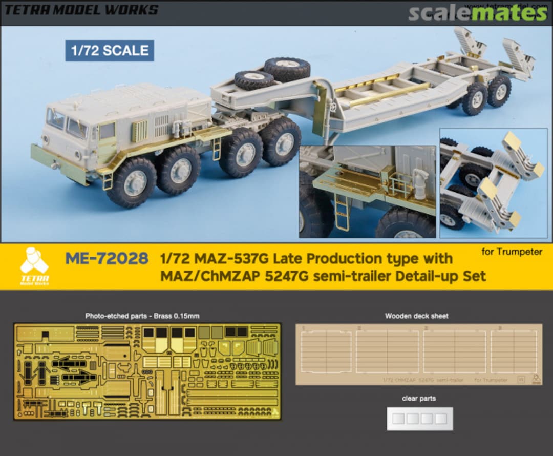 Boxart MAZ-537G Late with MAZ/ChMZAP 5247G detail-up set ME-72028 Tetra Model Works