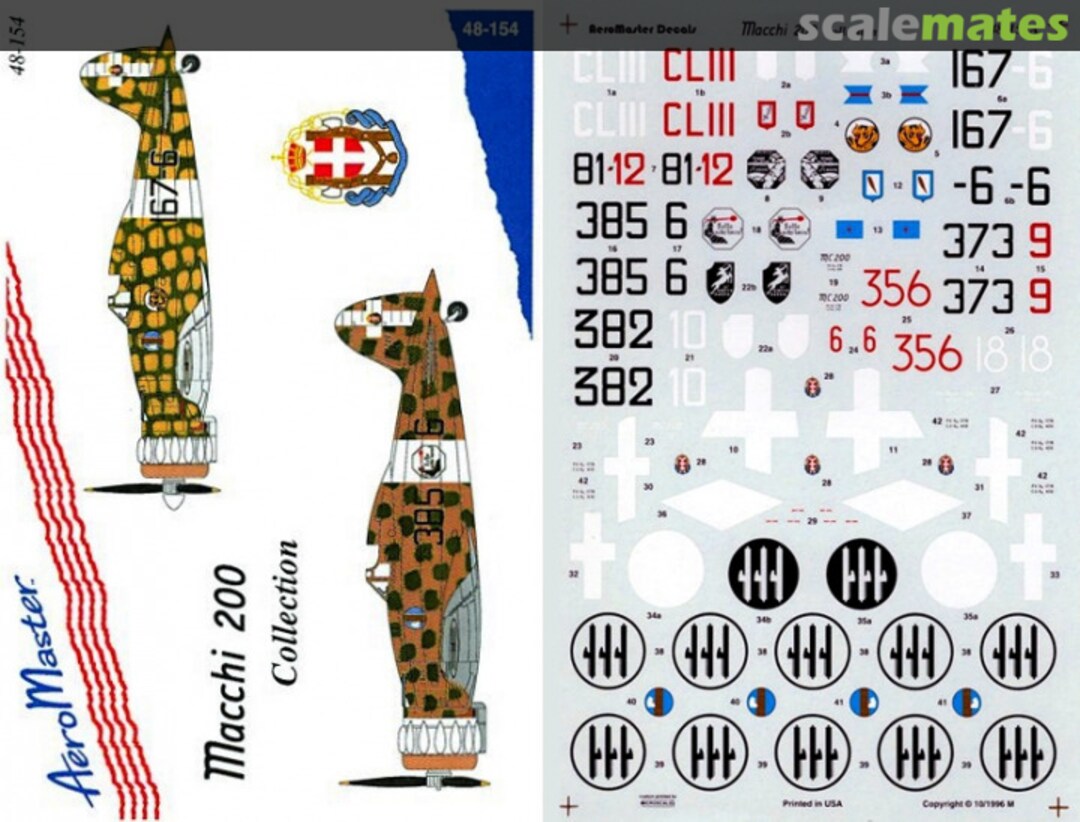 Boxart Macchi 200 Collection 48-154 AeroMaster Boxart Macchi 200 Collection 48-154 AeroMaster