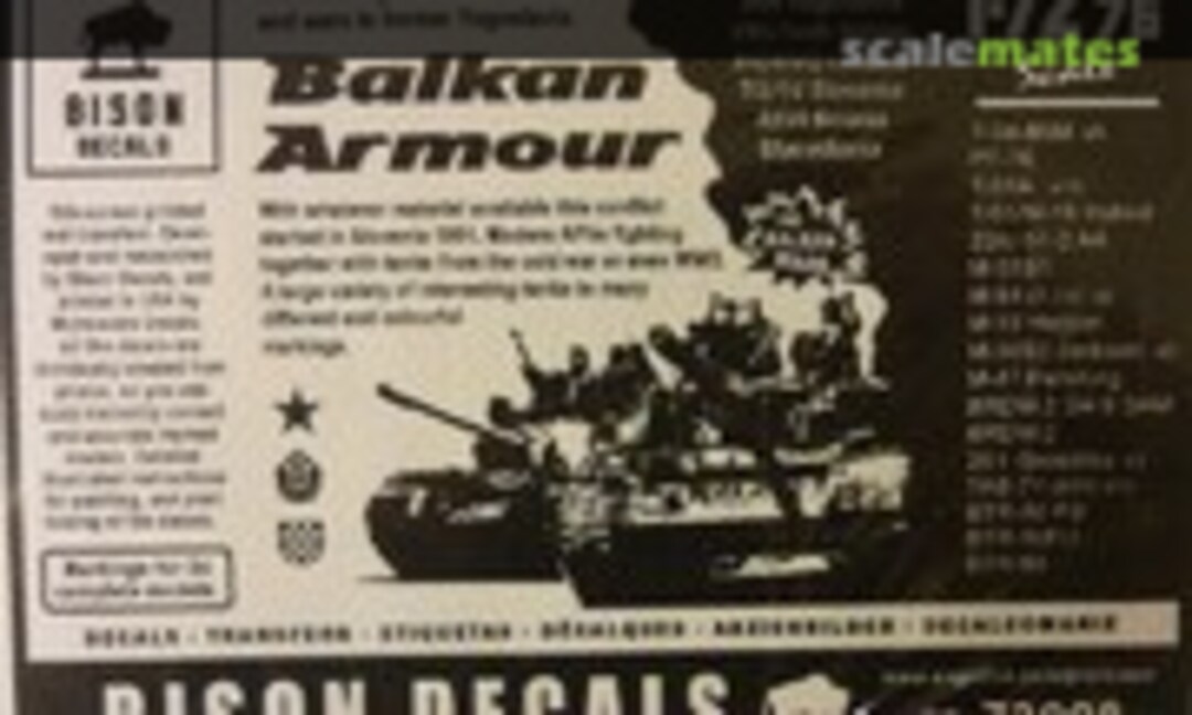1:72 Balkan Armor (Bison Decals 72008) 72008
