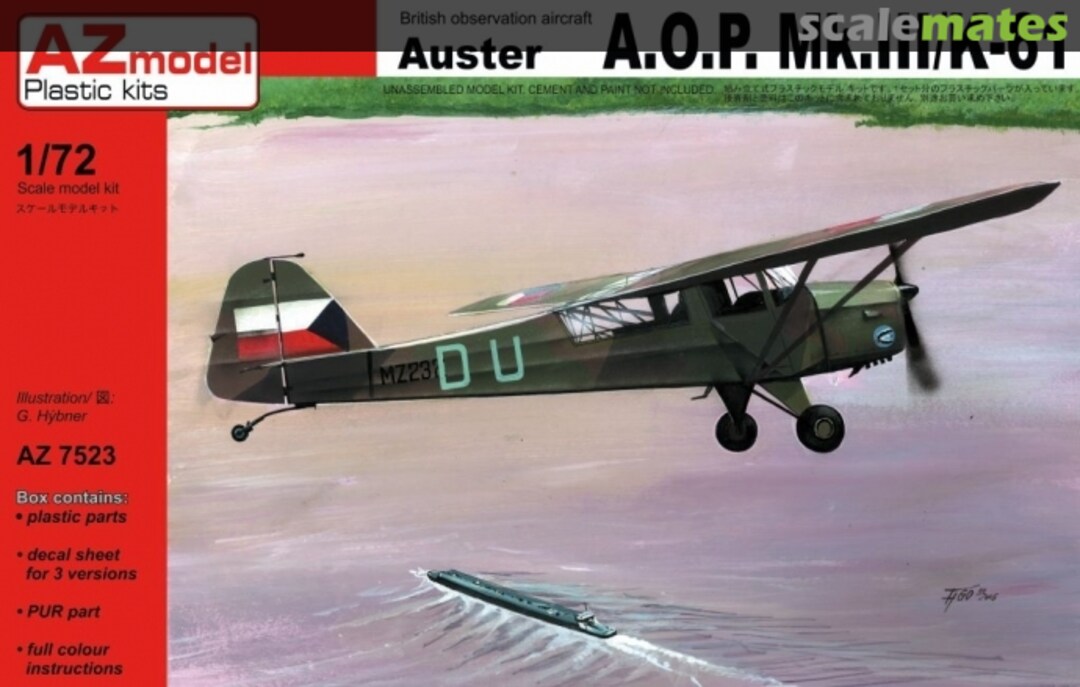 Boxart Auster AOP.Mk.III/K-61 AZ7523 AZmodel Boxart Auster AOP.Mk.III/K-61 AZ7523 AZmodel