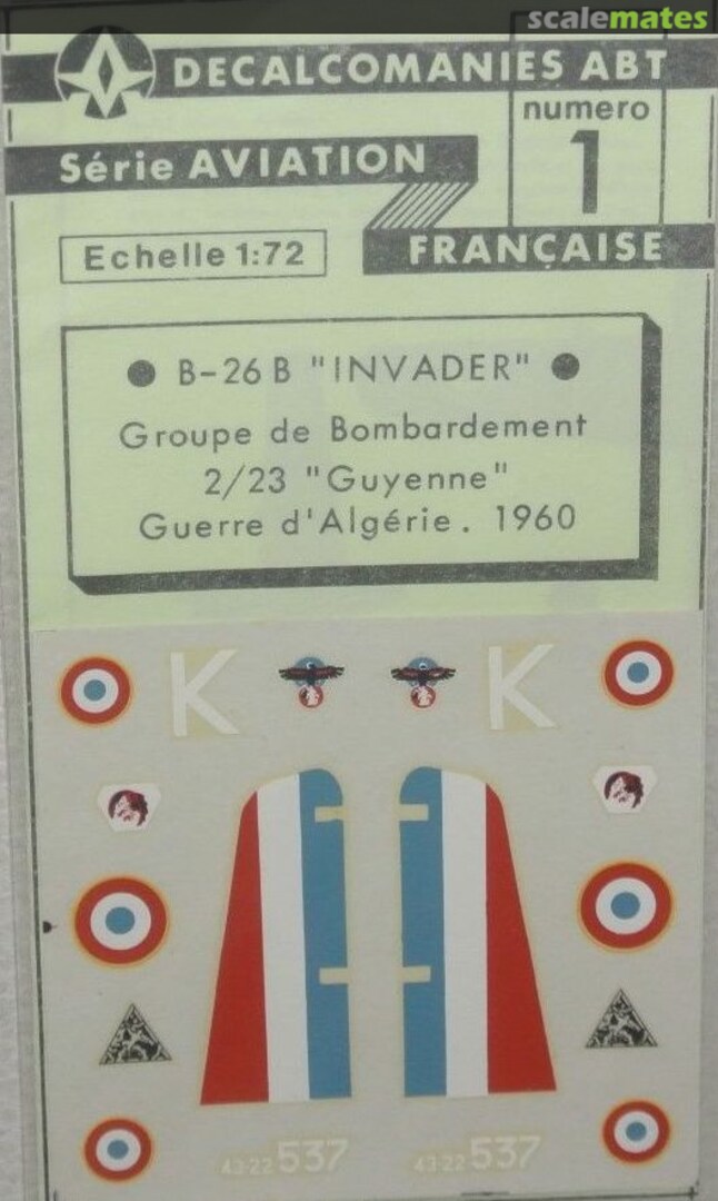 Boxart B-26B "Invader" 1 ABT Decals Boxart B-26B "Invader" 1 ABT Decals