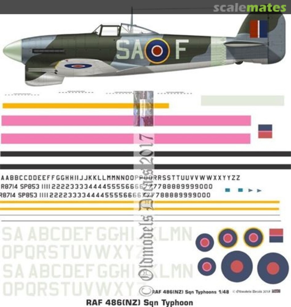 Boxart RAF 486(NZ) Sqn Typhoons OMD0726 Oldmodels Decals Boxart RAF 486(NZ) Sqn Typhoons OMD0726 Oldmodels Decals