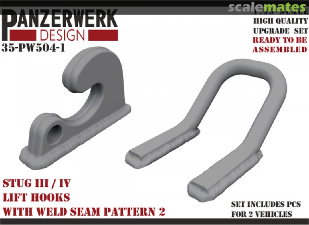 Boxart StuG III / IV lift hooks Pattern 2 35PW-504-1 Panzerwerk design