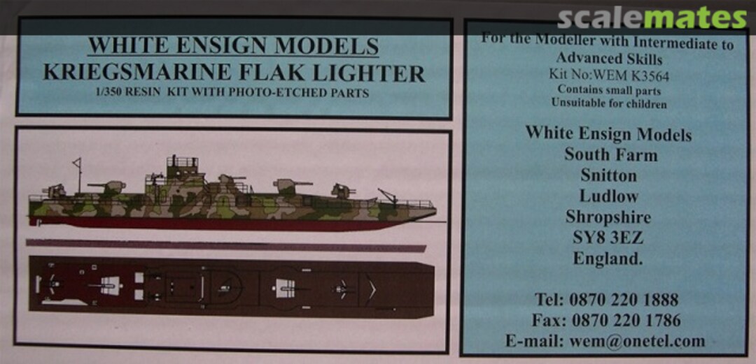 Boxart Kriegsmarine Flak Lighter K 3564 White Ensign Models