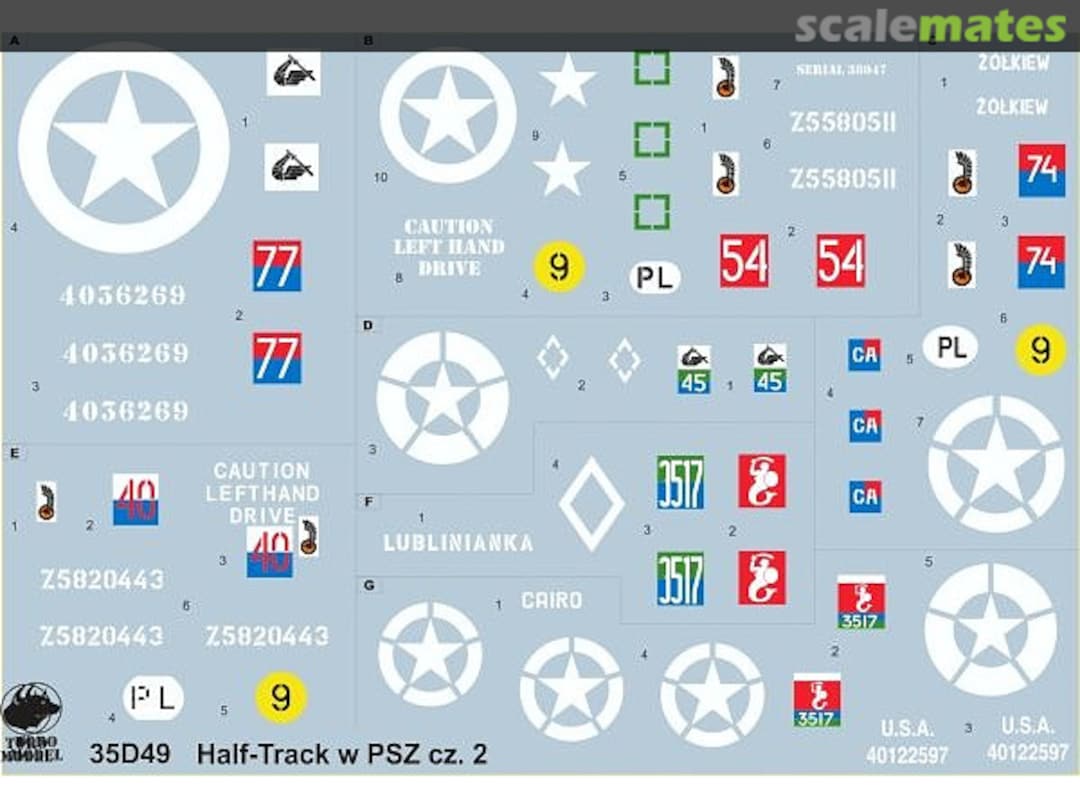 Boxart M2/M3/M5A1/M9A1 Half Tracks in Polish service Vol.2 35D49 ToRo Model Boxart M2/M3/M5A1/M9A1 Half Tracks in Polish service Vol.2 35D49 ToRo Model