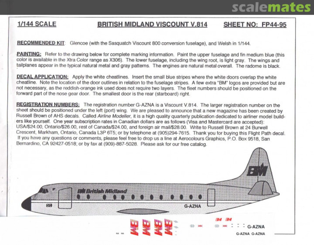 Boxart British Midland Viscount V.814 FP44-095 Flightpath Decals Boxart British Midland Viscount V.814 FP44-095 Flightpath Decals