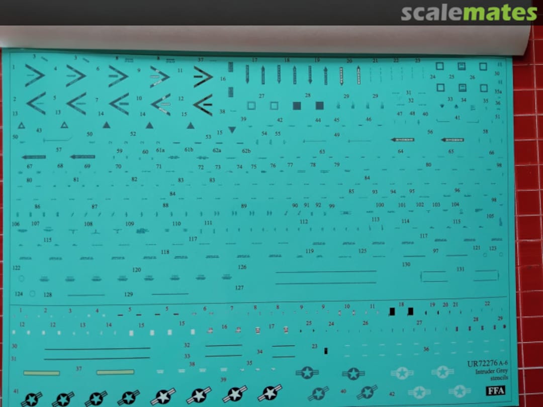 Contents A-6 Intruder grey stencils with insignia FFA - removable film UR72276 UpRise Decal Contents A-6 Intruder grey stencils with insignia FFA - removable film UR72276 UpRise Decal