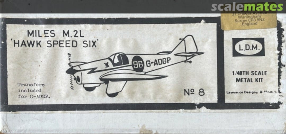 Boxart Miles M.2L Hawk Speed Six 8 Lawrence Designs & Models