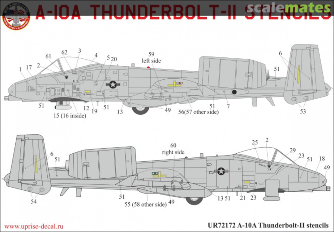 Boxart A-10A Thunderbolt-II stencils UR72172 UpRise Decal Boxart A-10A Thunderbolt-II stencils UR72172 UpRise Decal