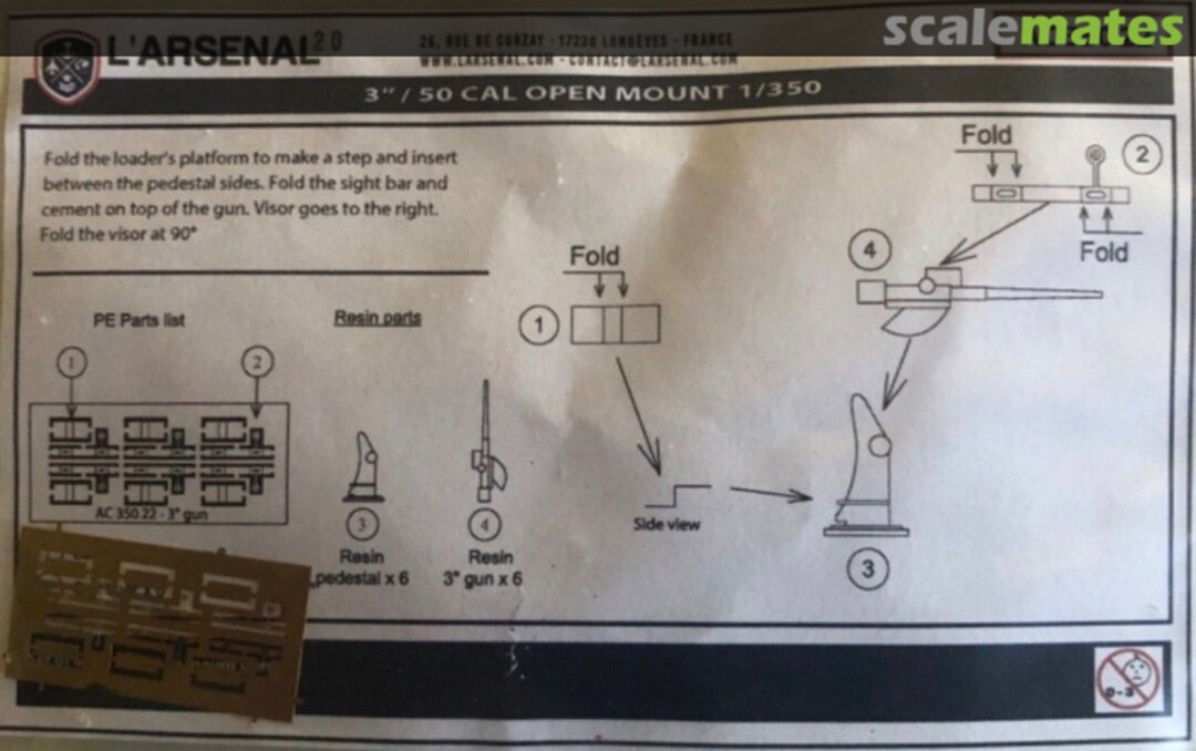 Boxart 3"/50 caliber gun open mount AC35022 L'Arsenal Boxart 3"/50 caliber gun open mount AC35022 L'Arsenal