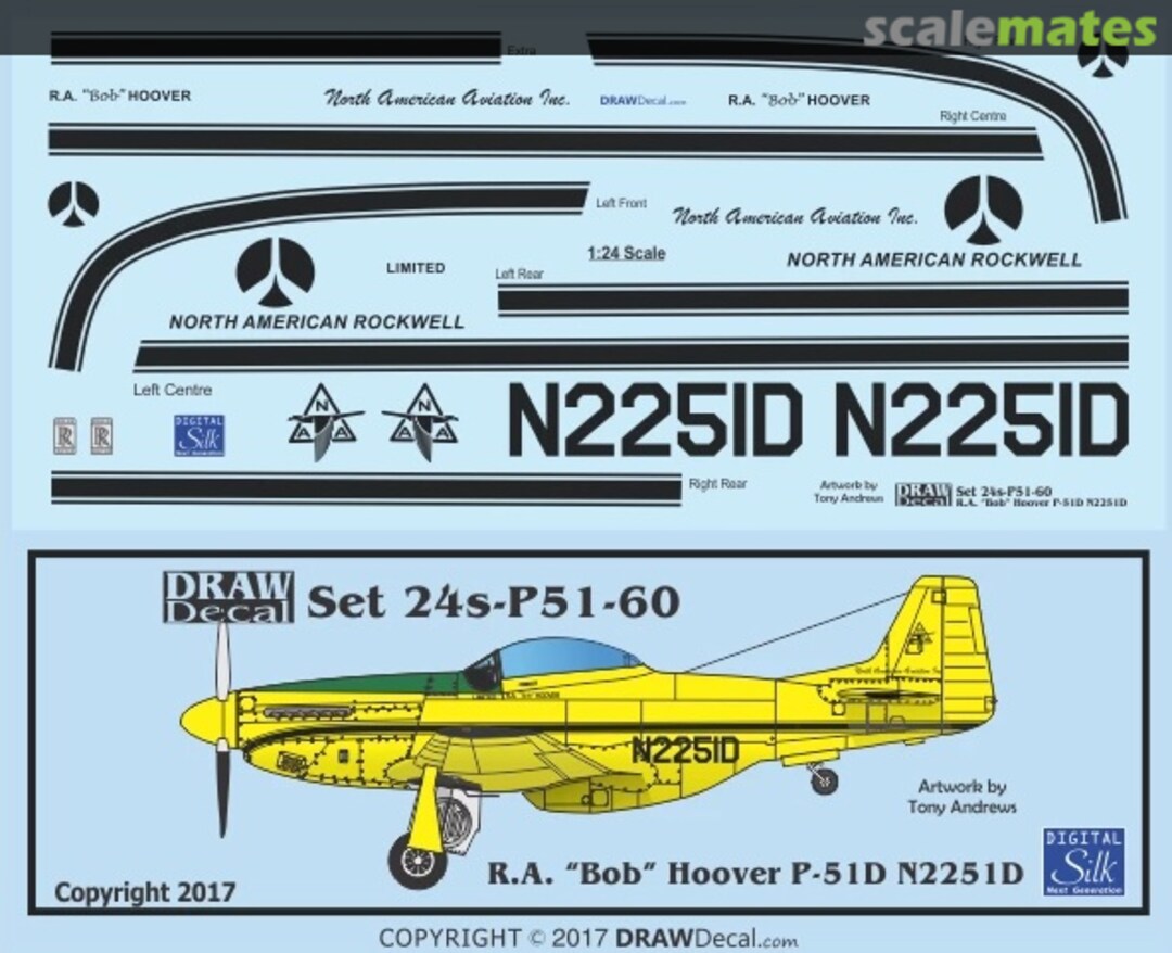 Boxart R.A. “Bob” Hoover P-51D N2251D 24-P51-60 Draw Decal Boxart R.A. “Bob” Hoover P-51D N2251D 24-P51-60 Draw Decal