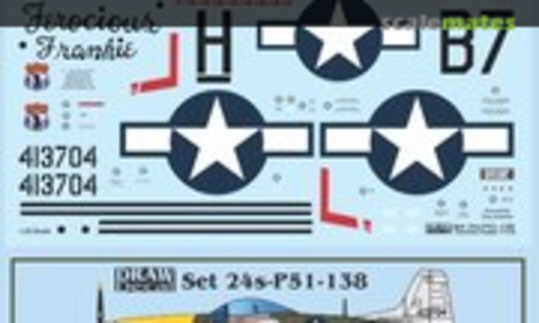 1:24 “Ferocious Frankie” P-51D (Draw Decal 24-P51-138) 24-P51-138
