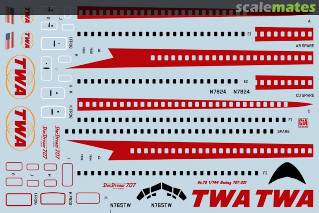 Contents 1/144 Boeing 707-331 "TWA" 070 CtA Models
