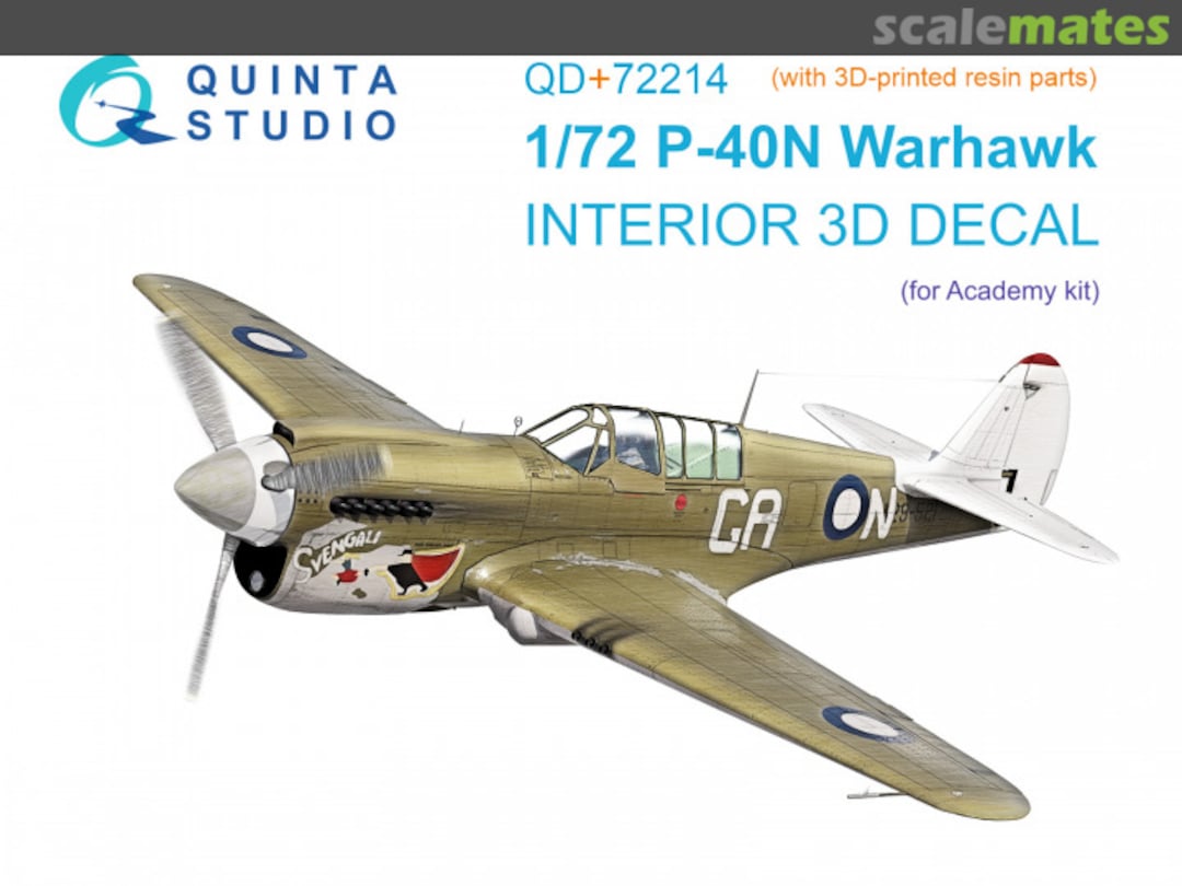 Boxart P-40N Warhawk interior 3D decals (with 3D-printed resin parts) QD+72214 Quinta Studio Boxart P-40N Warhawk interior 3D decals (with 3D-printed resin parts) QD+72214 Quinta Studio