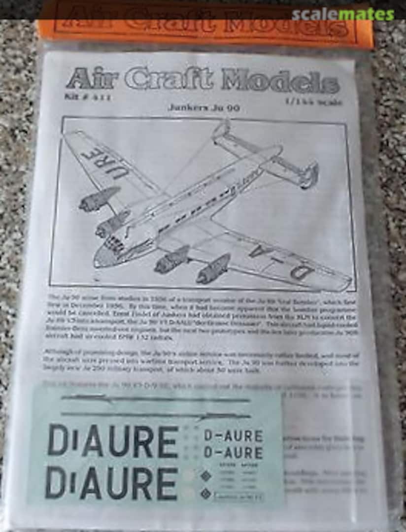 Boxart Junkers Ju-90 V3 411 Air Craft Models Boxart Junkers Ju-90 V3 411 Air Craft Models