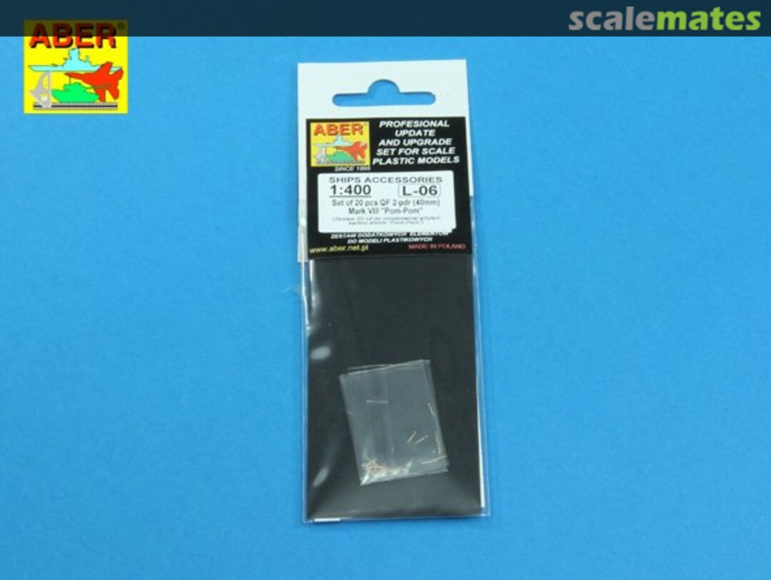 Boxart Set of 20 Pcs. QF 2-pdr (40mm) Mark VIII Pom-Pom Barrels 400L06 Aber