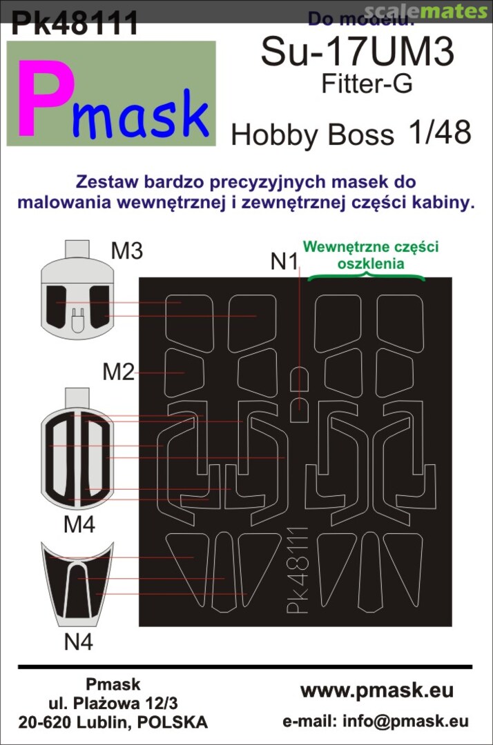 Boxart Maski do kabin Su-17UM3 Fitter-G PK48111 Pmask Boxart Maski do kabin Su-17UM3 Fitter-G PK48111 Pmask