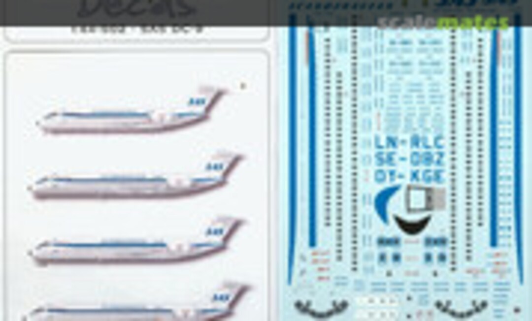 1:144 Douglas DC-9-21/-32/-33/-41. SAS Scandinavian Airline System (Lima November Decals LN144-502) LN144-502