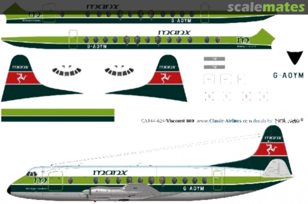 Boxart Manx Viscount 800 CA144-624 Classic Airlines