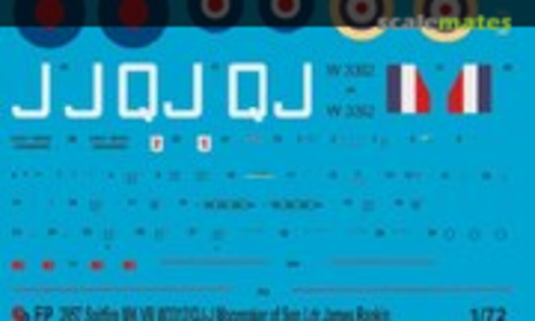 1:72 Spitfire MK VB W 3312/QJ-J Moonraker of Sqn Ldr. James Rankin, OC No92 Sqn (Peddinghaus-Decals EP 2957) EP 2957