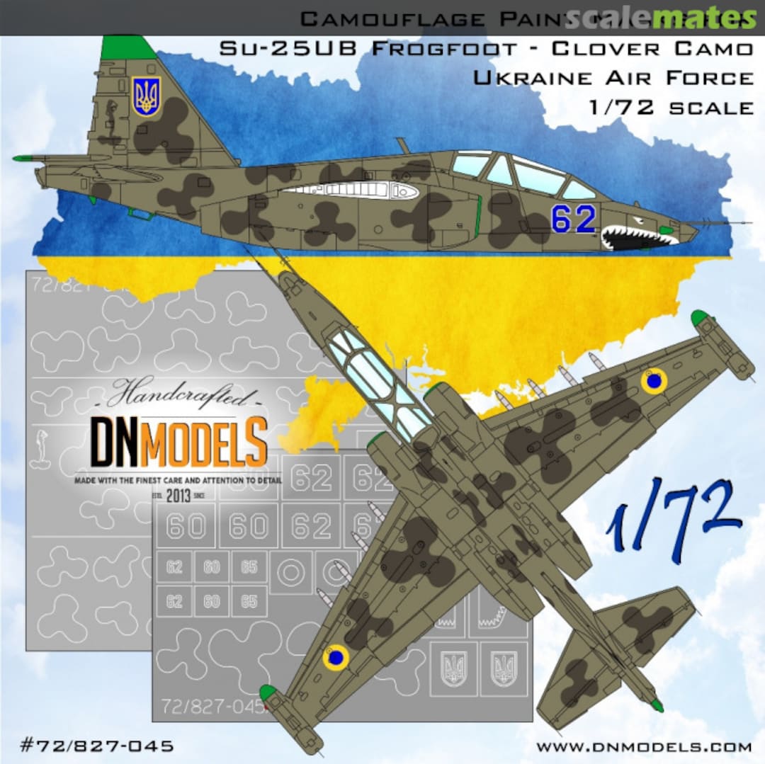 Boxart Su-25UB Frogfoot/Rook Ukrainian Clover Camouflage Paint Mask Set 72/827-045 DN Models Boxart Su-25UB Frogfoot/Rook Ukrainian Clover Camouflage Paint Mask Set 72/827-045 DN Models