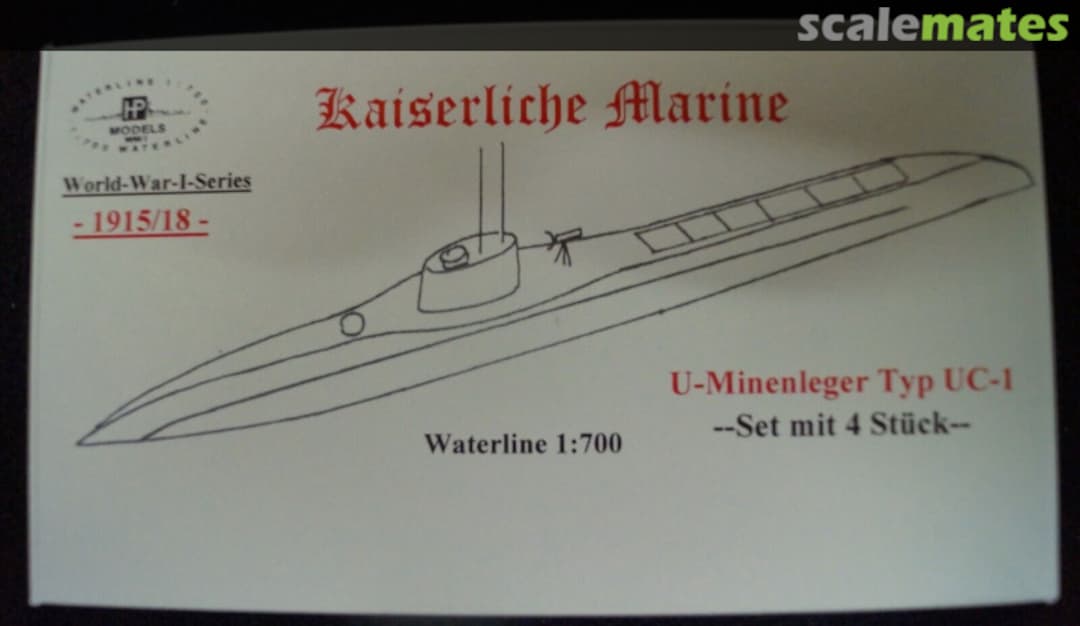 Boxart U-Minenleger Typ UC-1 --Set mit 4 Stuck - WWI-WL-G-096 HP-Models Boxart U-Minenleger Typ UC-1 --Set mit 4 Stuck - WWI-WL-G-096 HP-Models