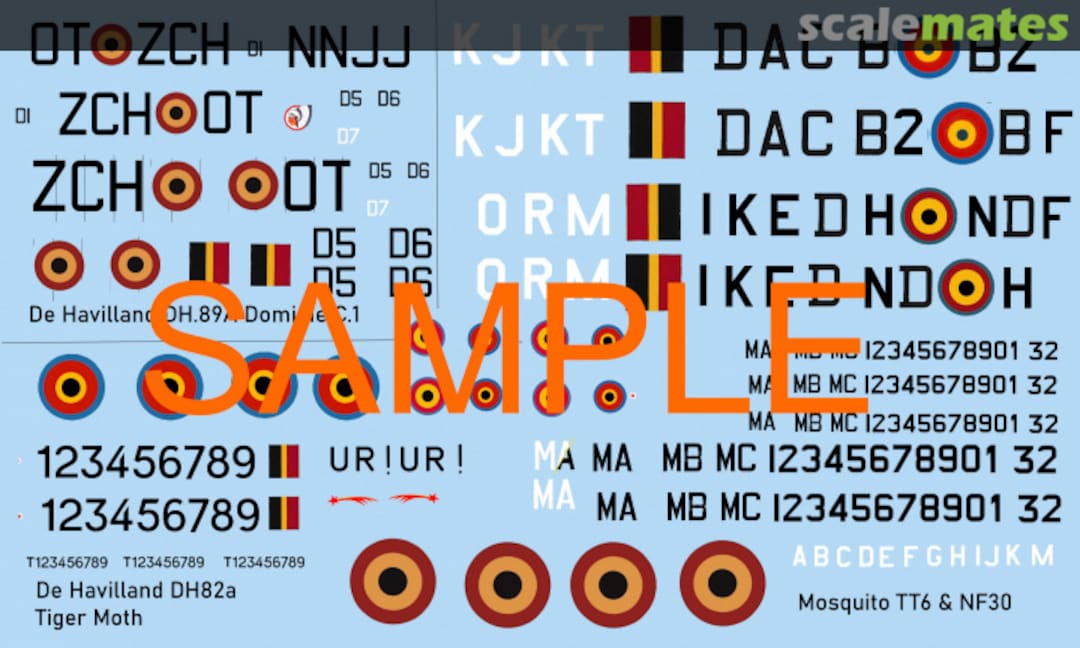 Boxart De Havilland in Belgian Air Force Dehav Stropdecal