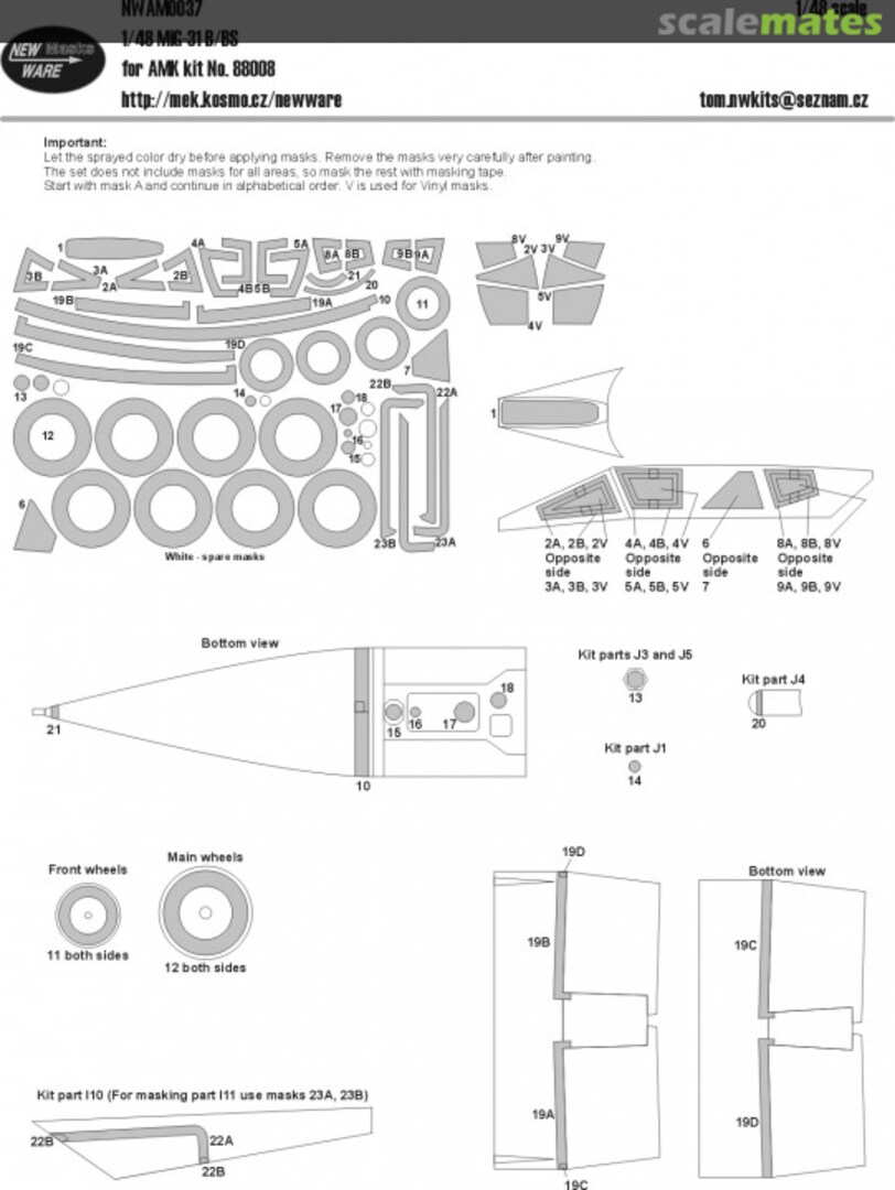 Boxart Mask for Mikoyan MiG-31B/BS Foxhound NWAM037 New Ware Boxart Mask for Mikoyan MiG-31B/BS Foxhound NWAM037 New Ware