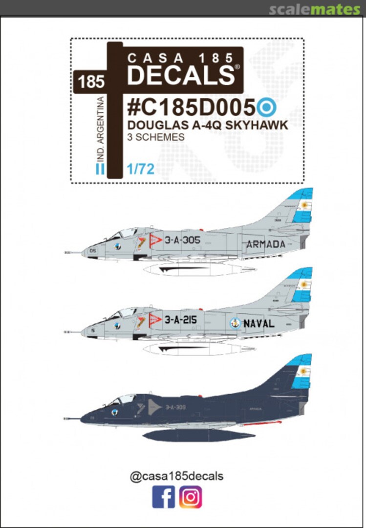 Boxart Douglas A-4Q Skyhawk Armada Argentina C185D005 Casa 185 Decals Boxart Douglas A-4Q Skyhawk Armada Argentina C185D005 Casa 185 Decals
