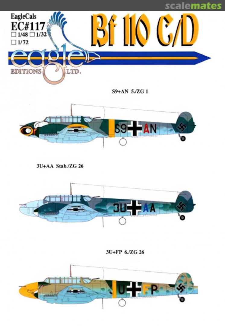 Boxart Bf 110 C/D EagleCals EC32-117 Eagle Editions