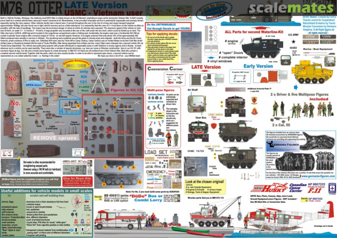 Contents M76 Otter - PLUS Second Waterline - Late Type USMC Vietnam MM 072 131 Mil Mod