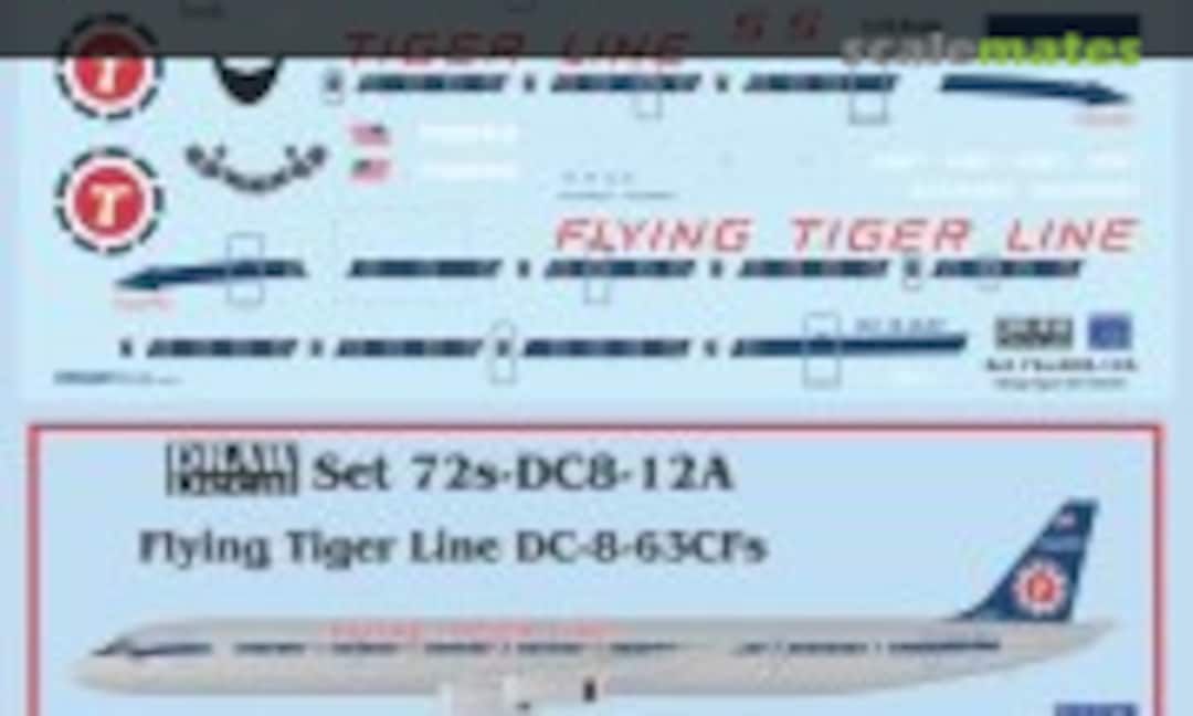 1:72 Flying Tiger Line DC-8-63CFs (Draw Decal 72-DC8-12A) 72-DC8-12A
