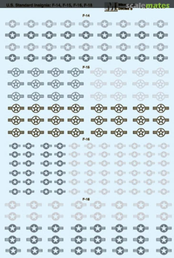 Boxart U.S. Standard Insignia-F-14, F-15, F-16, and F-18 AC72-0006 Microscale Boxart U.S. Standard Insignia-F-14, F-15, F-16, and F-18 AC72-0006 Microscale