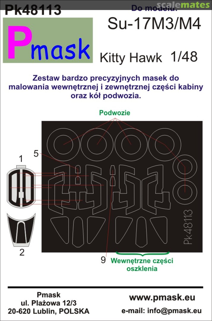 Boxart Maski do kabin Su-17M3/M4 for Kitty Hawk PK48113 Pmask Boxart Maski do kabin Su-17M3/M4 for Kitty Hawk PK48113 Pmask