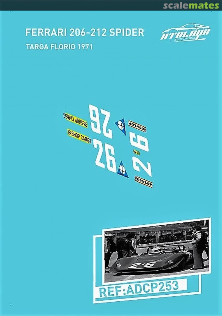 Boxart Ferrari Dino 206 S #018 ADCP253 Atalaya Slot Decals Boxart Ferrari Dino 206 S #018 ADCP253 Atalaya Slot Decals